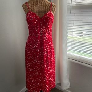 Red and white dress
